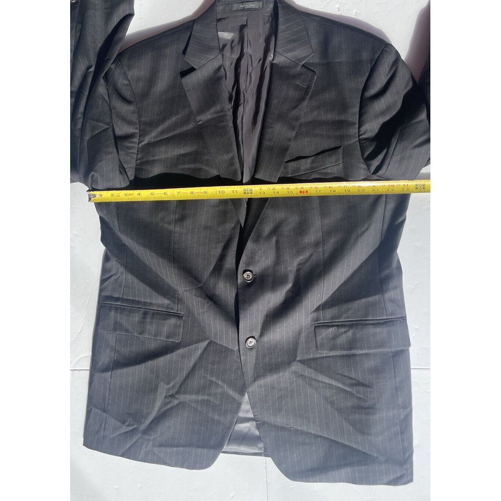 Lauren‎ Ralph Lauren Mens 2-Button Blazer Sport Coat Charcoal Stripe Size 44L - Picture 2 of 5